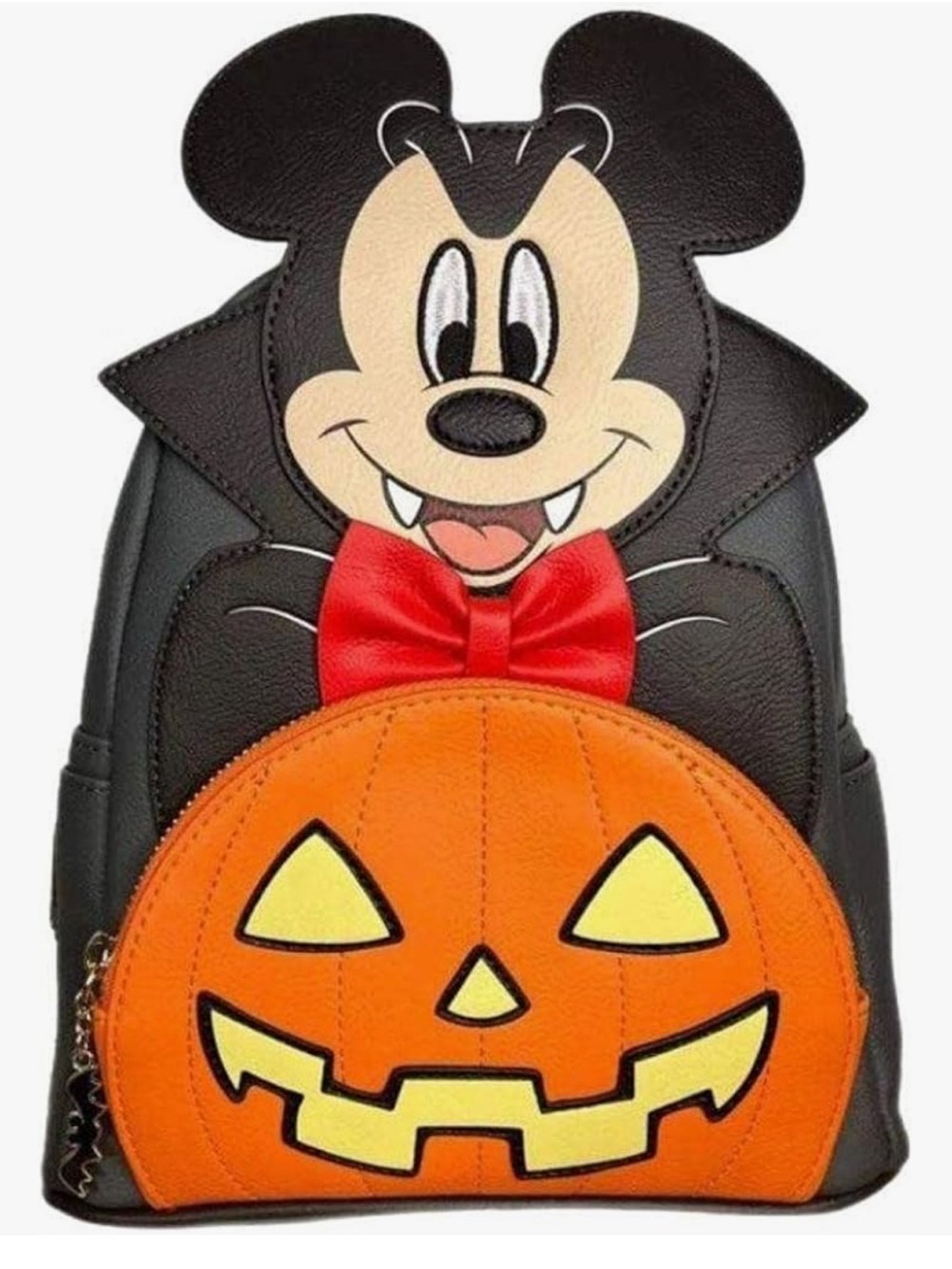 Loungefly Vampire Mickey with Glow in the Dark Pumpkin Mini Backpack Exclusive - Picture 7 of 7